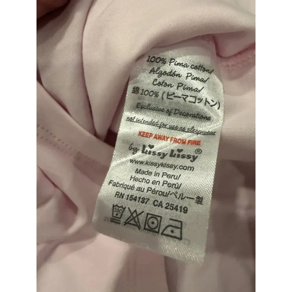 Kissy Kissy Pique Twin Bunnies Pink Dress Set Pima Cotton Easter 3-6 Months NWT